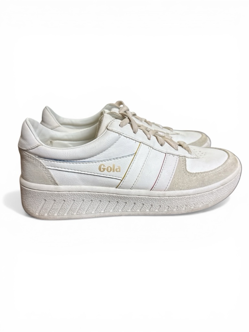 Gola Women’s Size US 6 EU 37 Grandslam Prime Sneaker White/Multi Red/Yellow/Blue